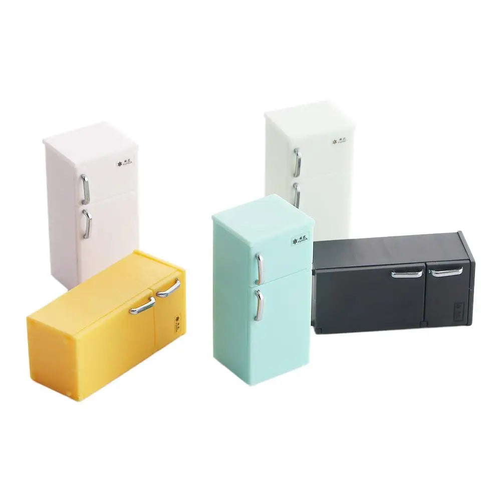 Fridge Toy Model Freezer Miniature Dollhouse Accessories 1:12 Dollhouse Miniature Doll House Decoration Simulation Refrigerator