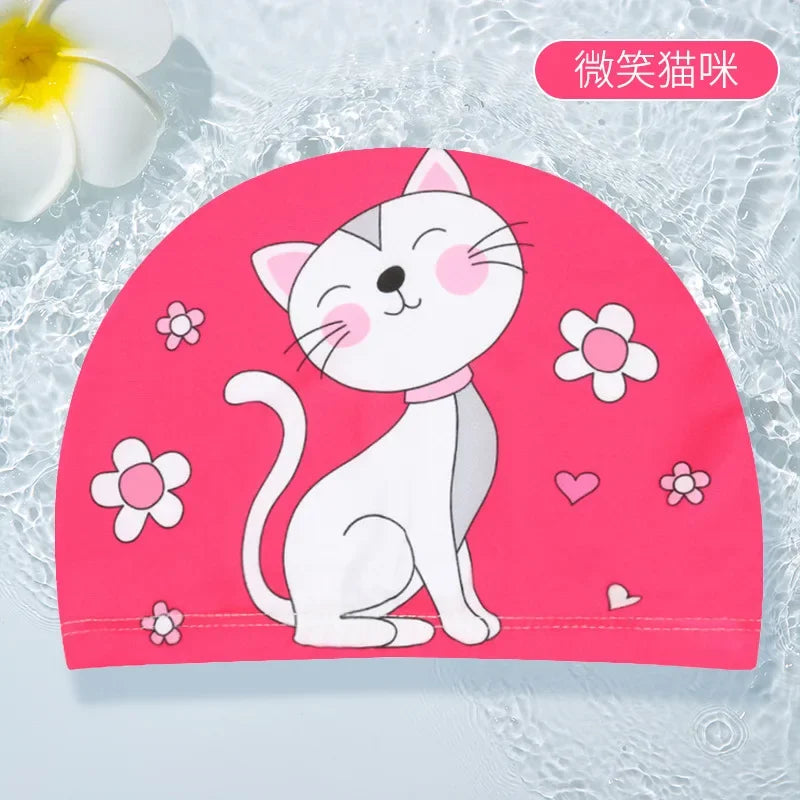 10pcs Children's Swimming Caps Elastic Fabrics Swimming Pools Water Sports Boys' and Girls' Swimming Caps Boys' Swimming Caps