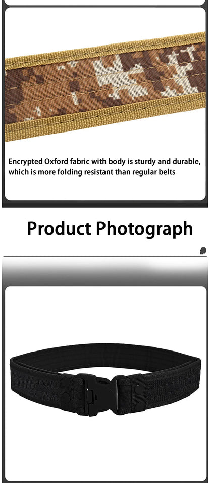 Men's Belt Outdoor Camouflage Tactical Belt Oxford Cloth Belt Mountaineering Belt Nylon Wide Waist Belt Work Belt Neutral Belts