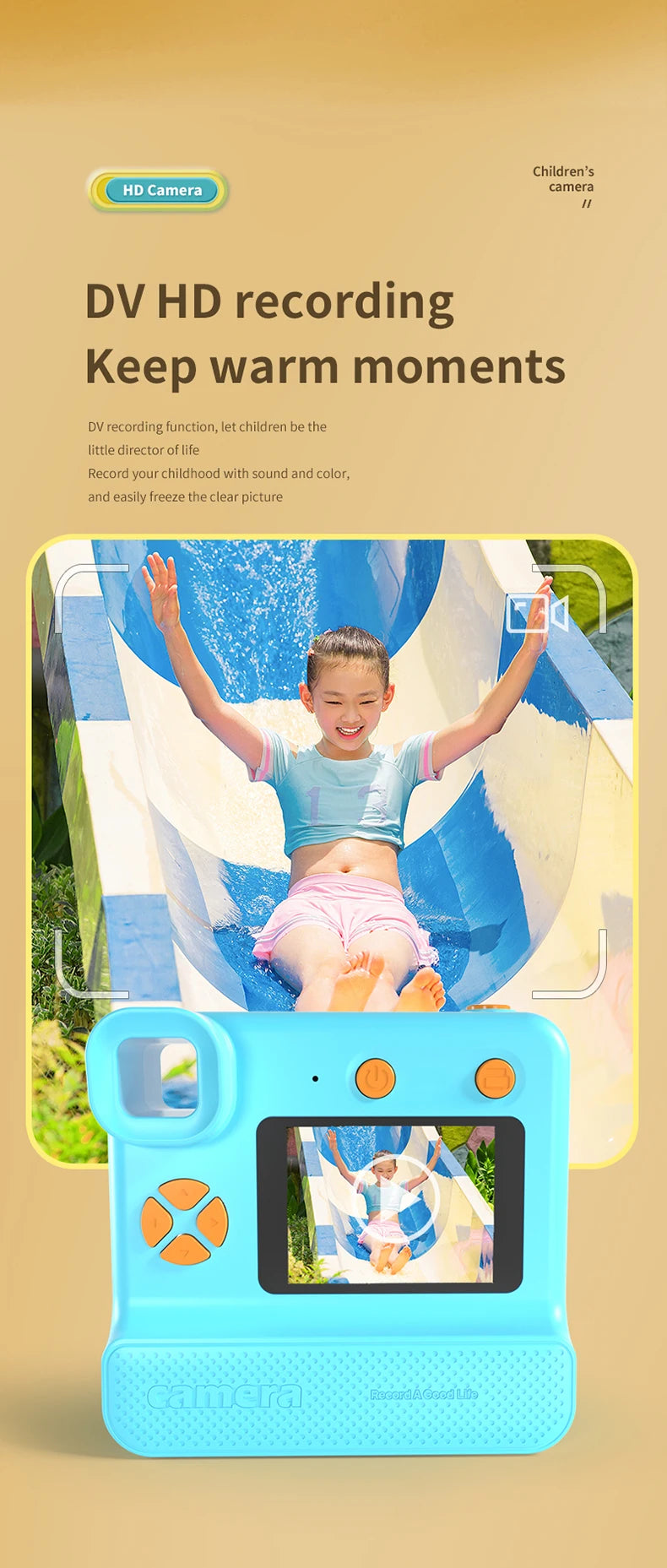 Kids Instant Camera Print Camera For Children Camera 1080P HD Digital Camera Photo Paper Child Toy Camera For Christmas Gift