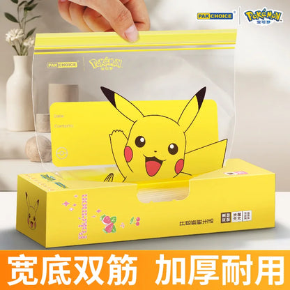 Pokemon Pikachu Reusable Storage Bag Food Transparent Sealed Bag with Zipper Sealing Plastic Container Travel Accessories Gift