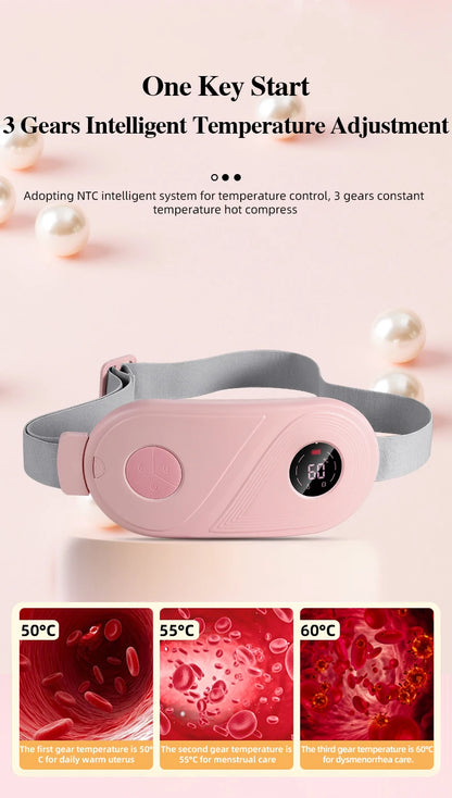 Electric Warm Uterine Cramp Massager Vibrator Heating for Menstrual Relief  Waist Massager Belt Care Waist Stomach for Women