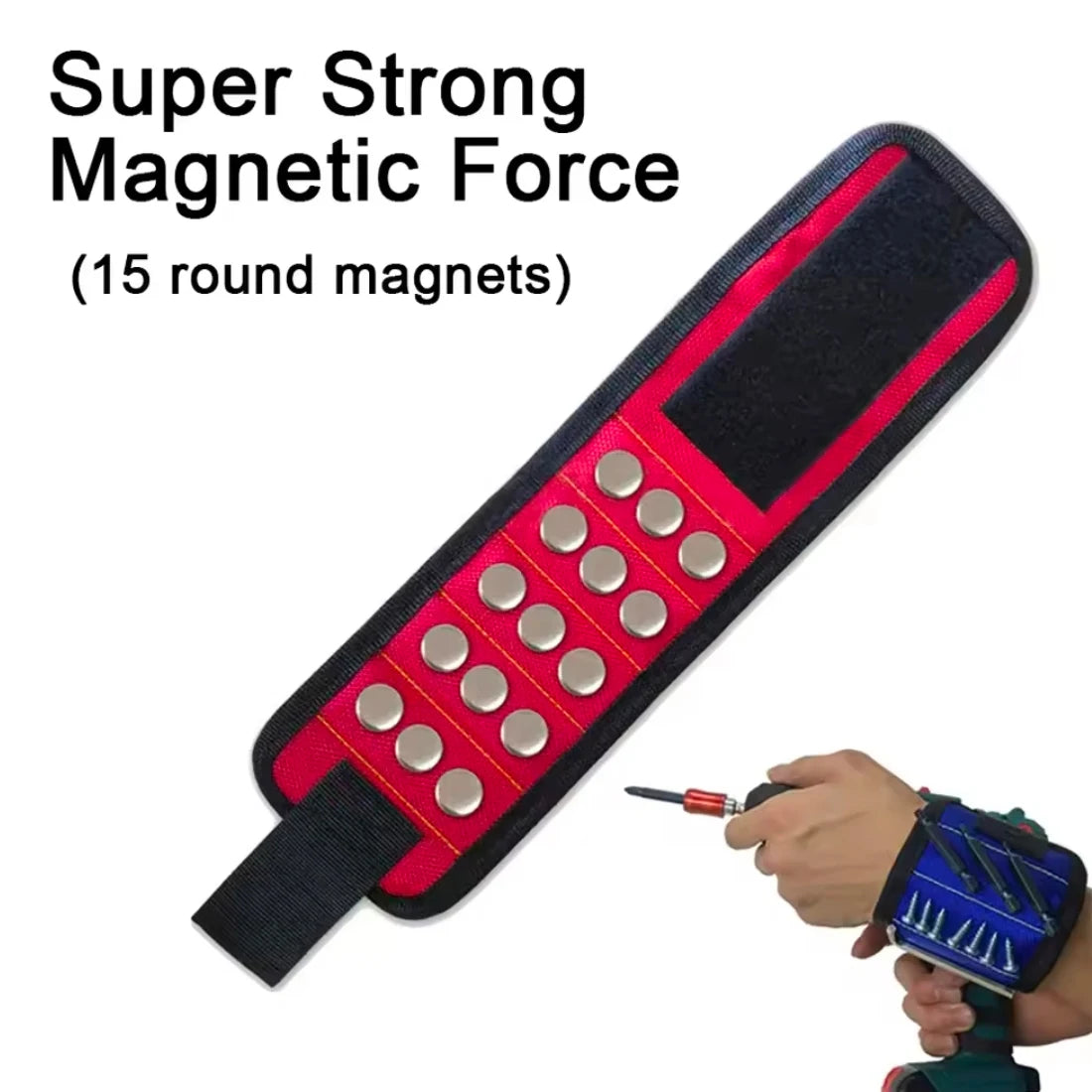 SenNan Magnetic Wristband for Holding Screws Nail Drilling Bits,Wrist Tool Holder Belts with Strong Magnets Gadgets for Unisex