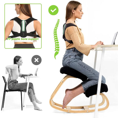 Adjustable Posture Corrector Upper Back Brace Neck Shoulder Brace Back Support Pain Relief Belt Women Men Spine Straightener