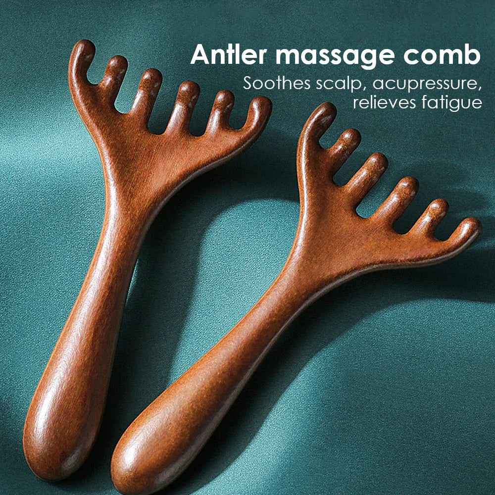 Handheld Scalp Massager Six-Claw Head Meridian Massage Comb Anti-static Gua Sha Tool Scratcher Spa Promote Blood Circulation