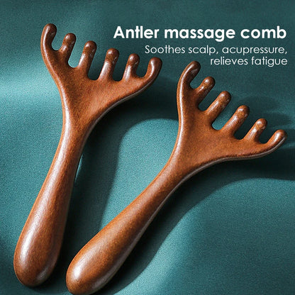 Handheld Scalp Massager Six-Claw Head Meridian Massage Comb Anti-static Gua Sha Tool Scratcher Spa Promote Blood Circulation