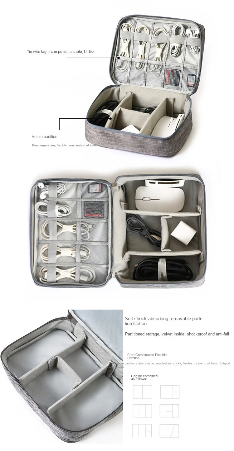 Travel Electronic Digital Storage Bag, Multifunctional High-capacity Earphones, Data Cable Protective Case, Dust Bag Travel Elec