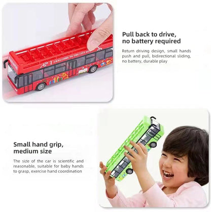 15CM Alloy Simulation Bus Car Model Children's Toy Pull Back Bus Inertia City Car Early Education Toy for Boy Girl Birthday Gift