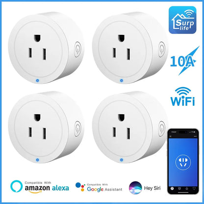 Smart Home WiFi Bluetooth Socket US Plug Alexa Switch Life Wifi Switch Home Assistant 10A With Timing Functions Voice Control