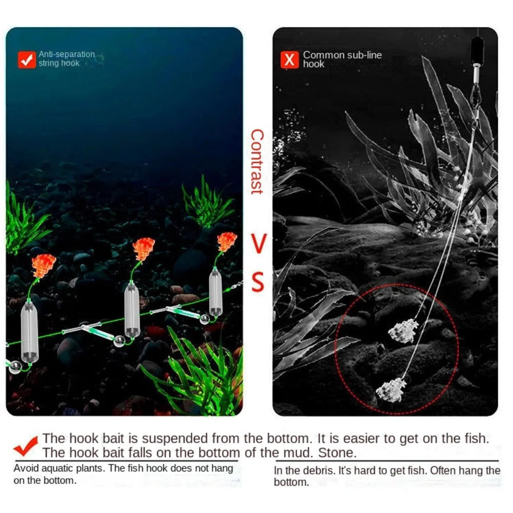 1pc 3 Hooks Fishing Hair Rigs Hook Iseni hook barb Carp Fishing Hook Suspension Anti Bottom Carp Rigs Fishing Lure