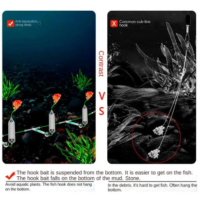 1pc 3 Hooks Fishing Hair Rigs Hook Iseni hook barb Carp Fishing Hook Suspension Anti Bottom Carp Rigs Fishing Lure