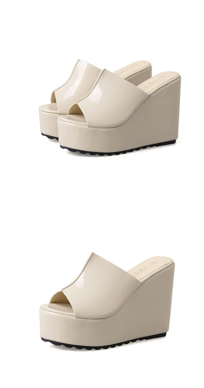 Platform Slippers Women Fashion Shoes Wedge Sandals Solid Color Party Sandles Woman Casual Comfort Designer Summer Footwear
