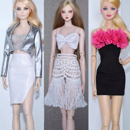 Fashion Doll Party Clothes Casual Wears Elegant PU Leather Coat 10 Styles Princess Windcoat Skirt 11.5