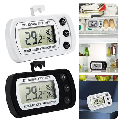 Fridge Thermometer With Hook Anti-Humidity Refrigerator Freezer Electric LCD Display Digital Thermometer Temperature Monitor