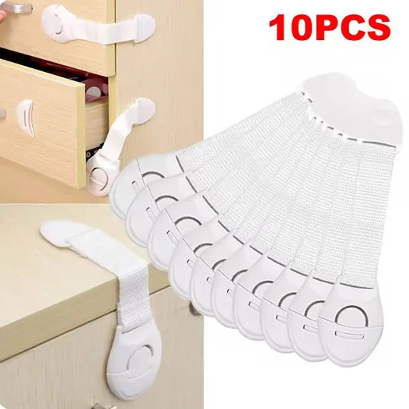 10PCS Child Safety Cabinet Lock Baby Security Protection Drawer Door Cabinet Lock Plastic Protection Kids Safety Door Lock