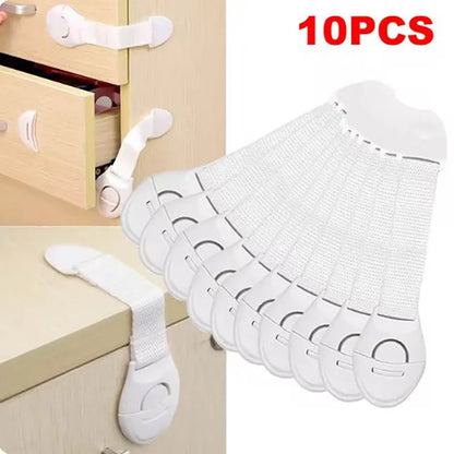 10PCS Child Safety Cabinet Lock Baby Security Protection Drawer Door Cabinet Lock Plastic Protection Kids Safety Door Lock