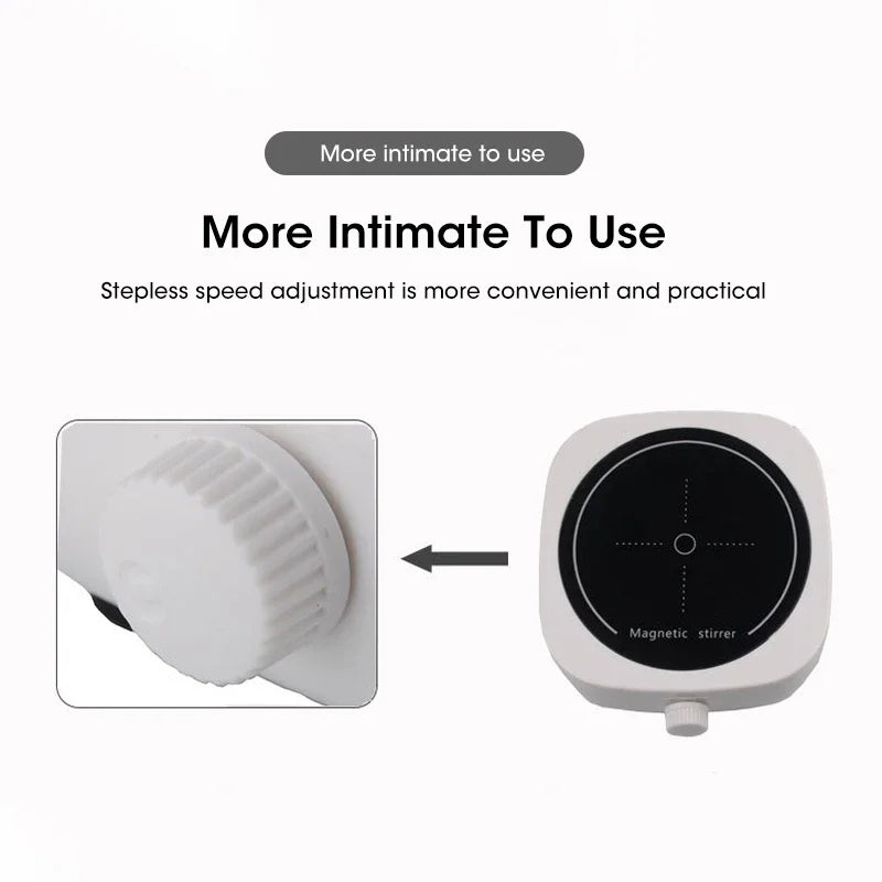 Magnetic Stirrer Kitchen Liquid Mixing Mini Lab Stir Mixer Portable Stirrer Plate with Stir Bar USB 2L 4000RPM for Laboratory