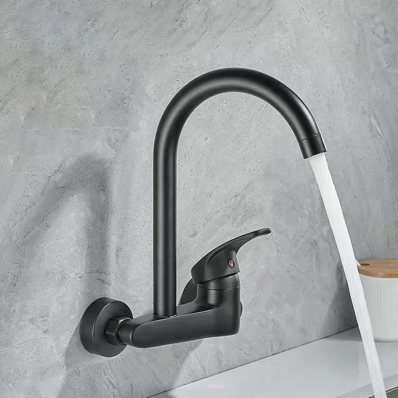 Dish sink faucet wall mounted double hole household sink sink sink sink sink wall outlet hot and cold water universal faucet