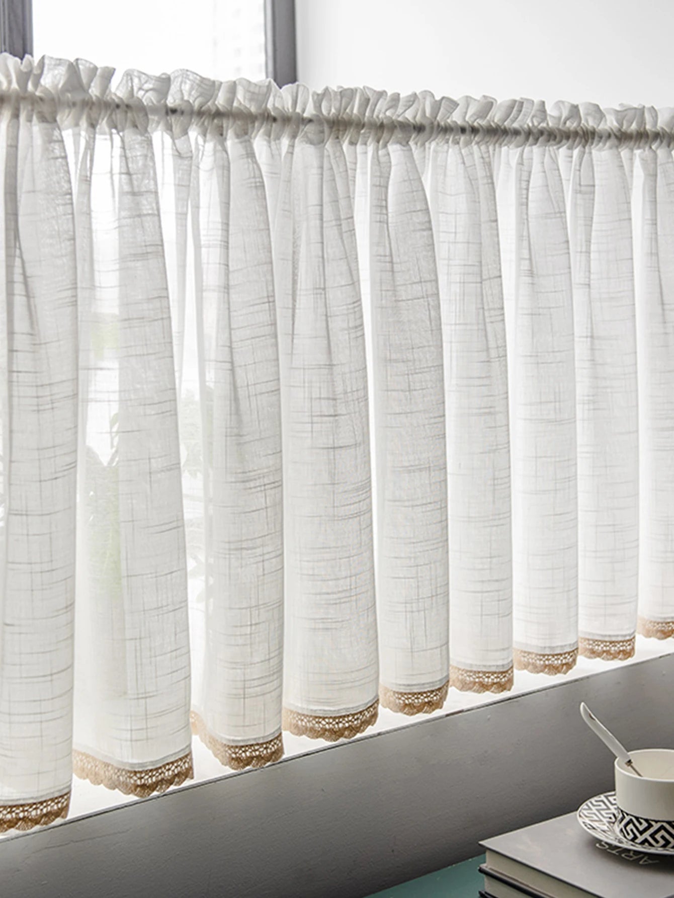 1pc Kitchen curtain no punch oil curtain half shade shade small short curtain door curtain half curtain 2024 new cloth style