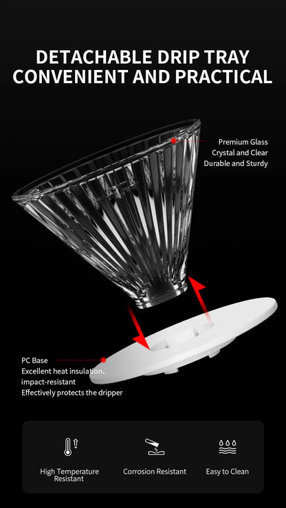 MHW-3BOMBE Pour Over Coffee Dripper Glass Coffee Dripper Coffee Filter Cup Reusable Coffee Drip Filter Cone Coffee Maker