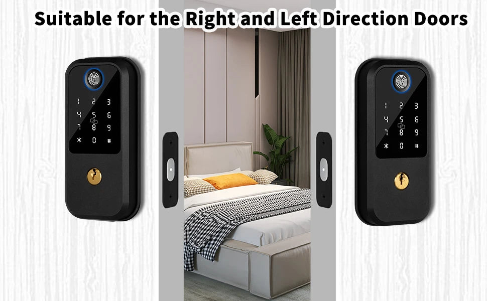 Smart Deadbolt Lock with Keypad, Fingerprint Door Lock, Keyless Entry Door Lock Door Auto Digital Electronic Lock for home
