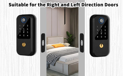Smart Deadbolt Lock with Keypad, Fingerprint Door Lock, Keyless Entry Door Lock Door Auto Digital Electronic Lock for home