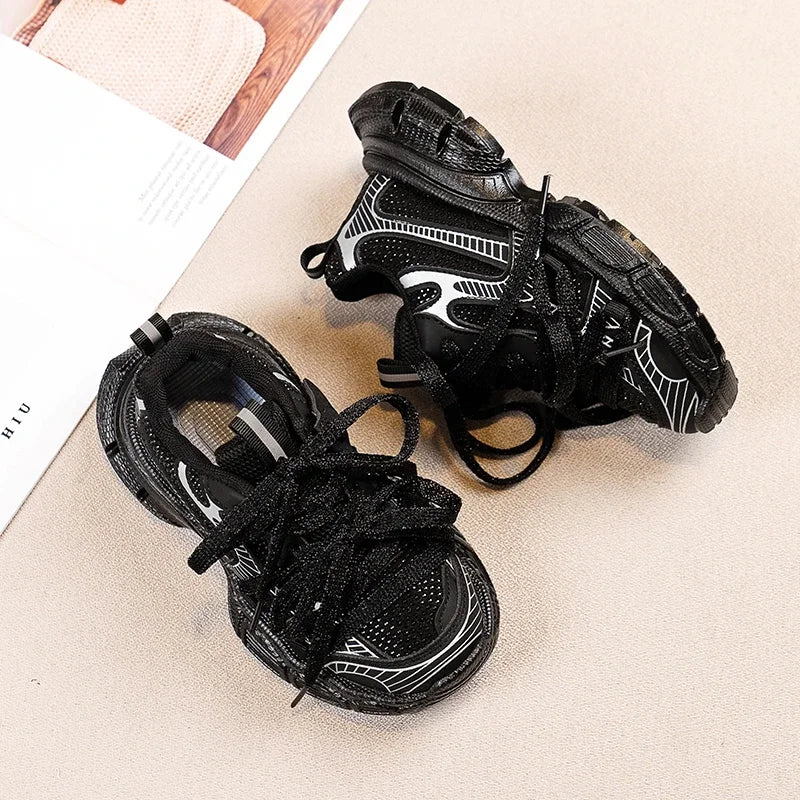 2024 Children Sneakers for Girls Autumn New Fashion Korean Style Soft Comfortable Casual Anti-slippery Sweet Bowtie Sports Shoes