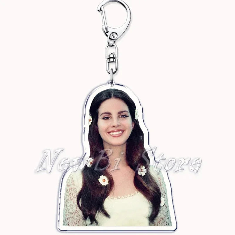 Hot Singer Lana Del Rey Keychain for Accessories Bag Pendant Born To Die Ultraviolence Key Chain Ring Keyring Jewelry Fans Gifts