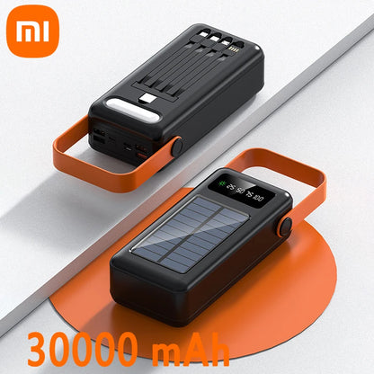 Xiaomi 100000mAh Solar Energy Power Bank Outdoor Camping Light Large Capacity Power Bank Detachable Four Wire Power Bank New
