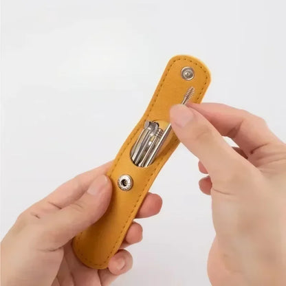 Ear Cleaning Tool Stainless Steel Ear Pick Kit &1Pc Storage Bag Earwax Remover Tool