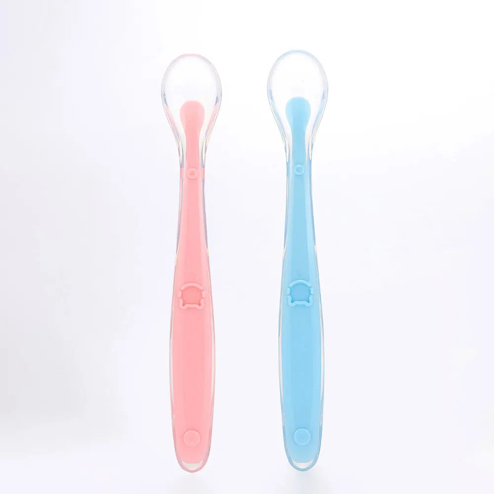 2 pcs Silicone Spoon for Baby Infant Feeder Spoons for Children Kids Soft Safety Feeding Spoons BPA Free Baby Utensils Flatware