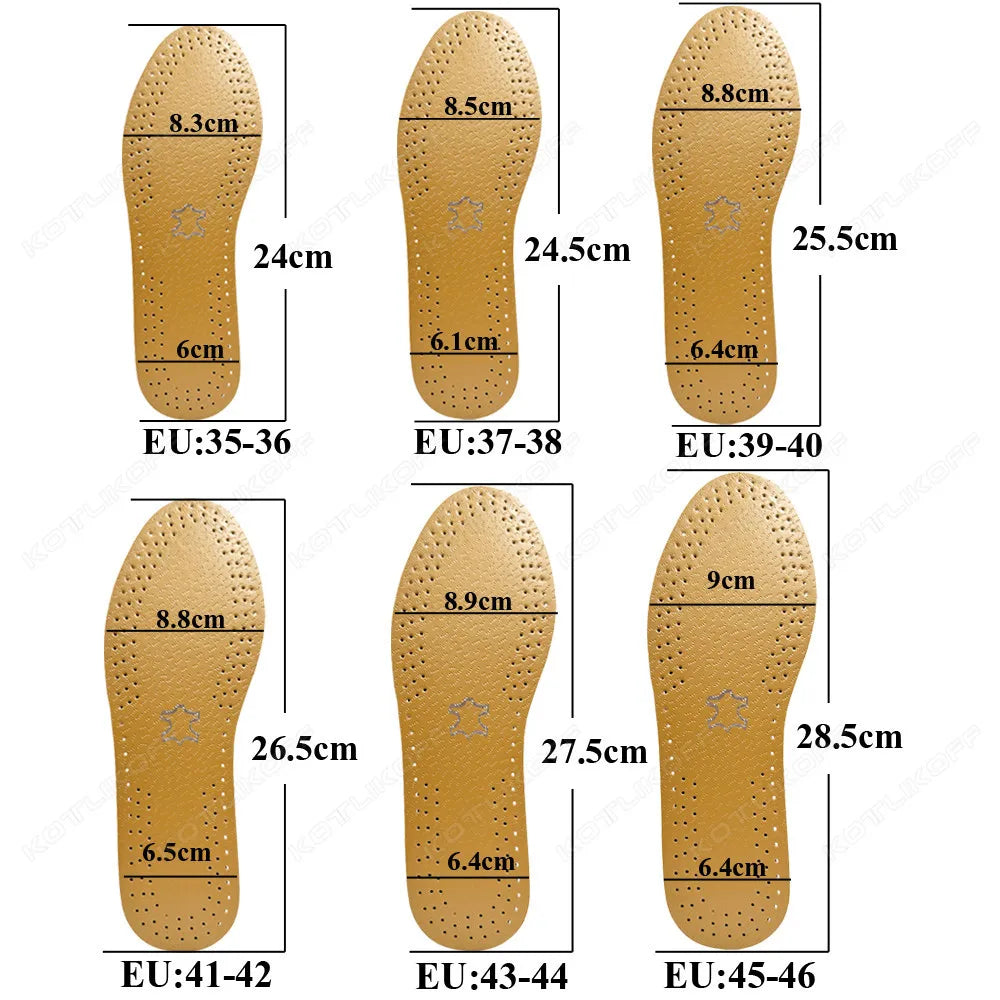 Ultra Thin Leather Insoles Antiperspirants Breathable Deodorant Sports Soft Sole Business Shoes Leather Replacement Inner Insole