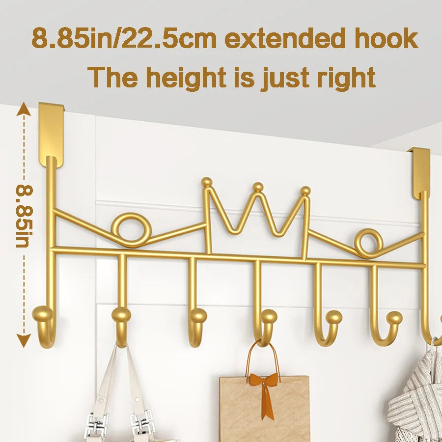 Hook Behind the Door, Punch-Free Door Rear Hanger, Door Storage Coat Hook, Entrance Door Bathroom Door Hook, Door Shelf, for Living Room, Kitchen and Bathroom