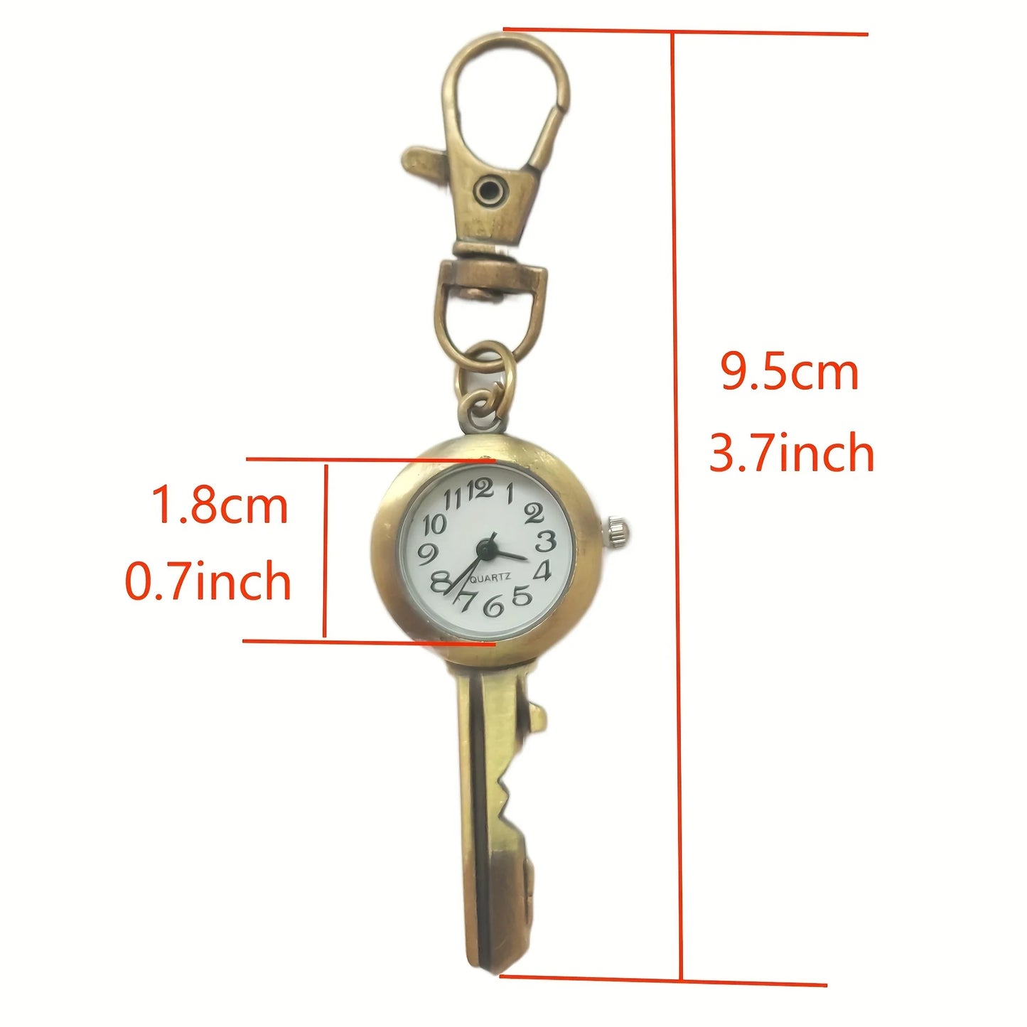 Key antique copper keychain watch pocket watch quartz watch student necklace watch hanging watch accessory