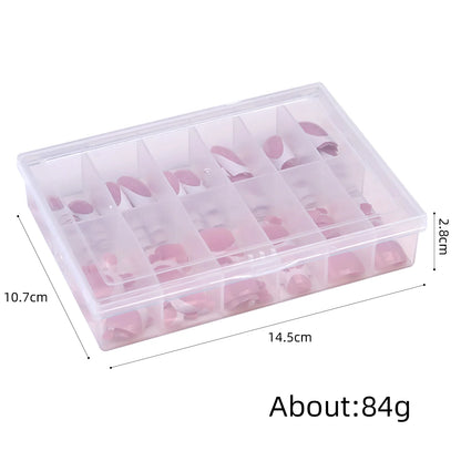 144pcs French hand and foot wear nail set summer short square shiny false toenail acrylic full coverage suitable for nail salon