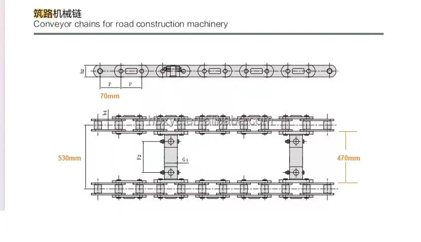 Replacement of asphalt paver spare parts conveyor industrial roller chain for   scraper  Sumitomo