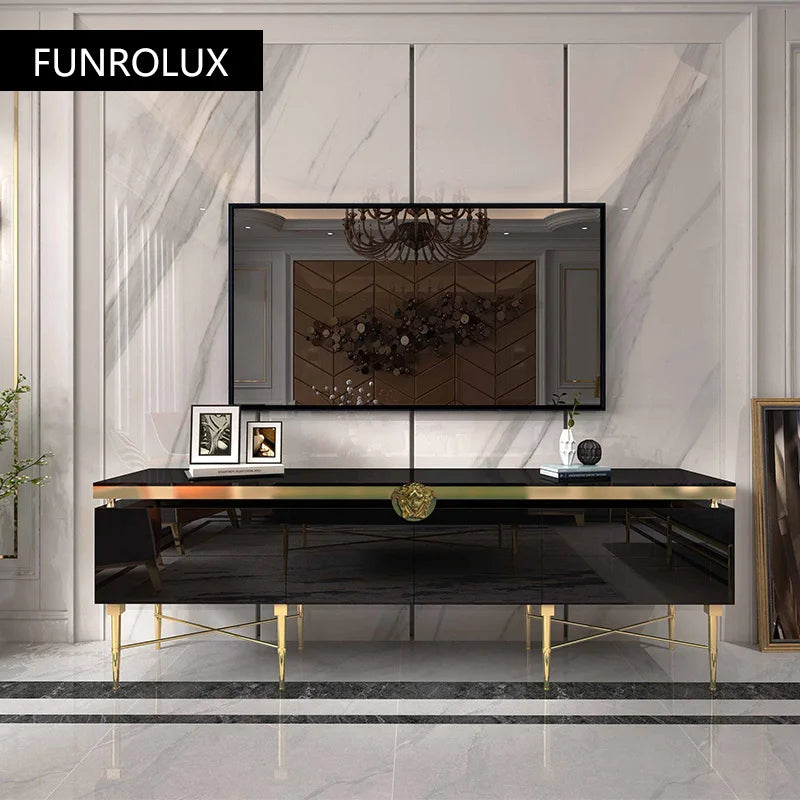 TV Table Small Sitting Room Ground Ark Of Stainless Steel Wooden Furniture Of The Lacquer That Bake