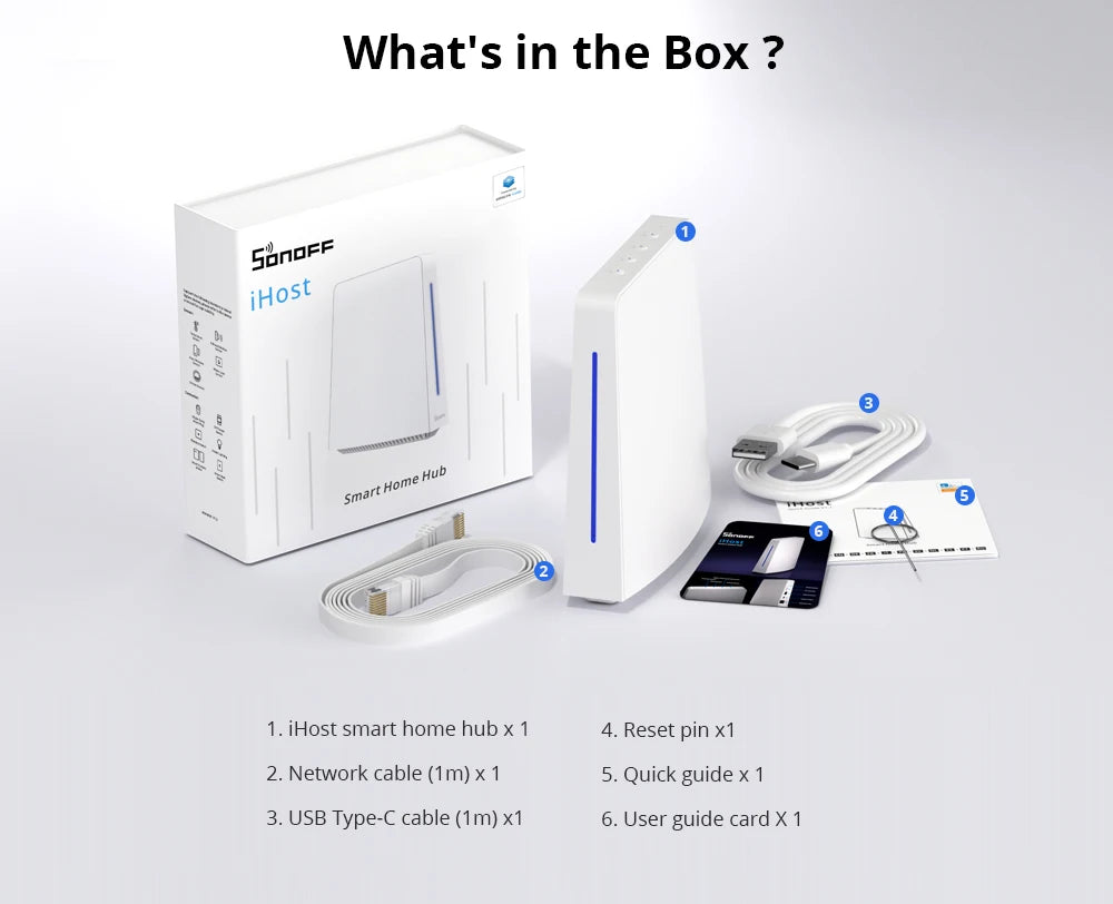 SONOFF IHost Smart Home Hub Wi-Fi Wireless Gateway Zigbee Matter Protocol Smart Scene Home Security Sensor Smart Home System