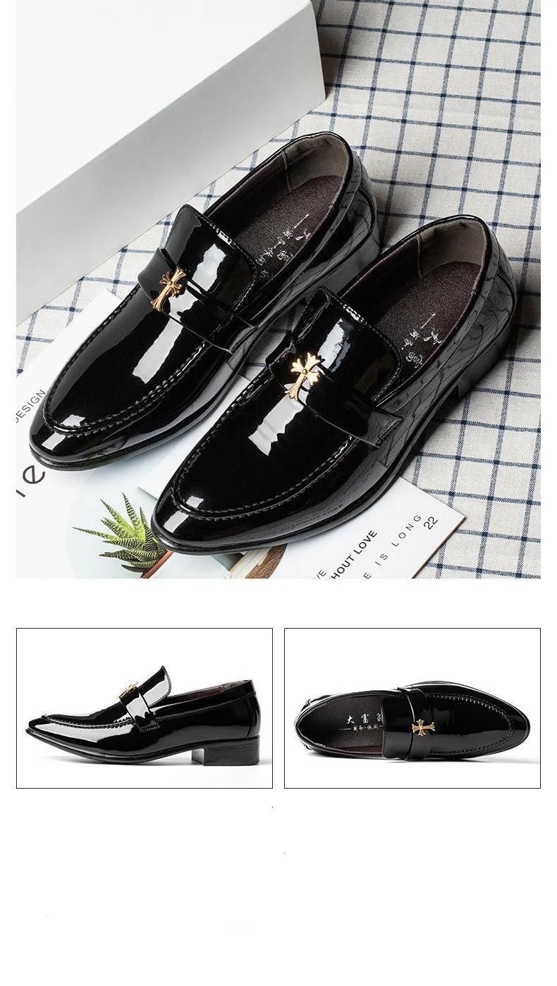 Designer Formal Oxford Shoes for Men Wedding Shoes Leather Pointed Toe Mens Dress Shoes Sapato Oxford Masculino British style