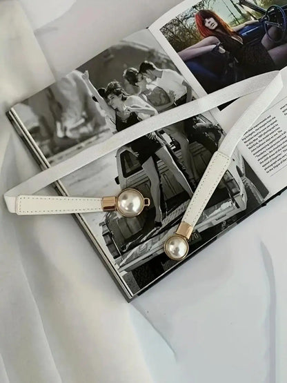 Belt women's versatile elastic thin belt women's decorative matching skirt fashionable simple and versatile buckle thin belt