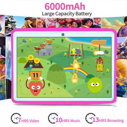 2024 New BDF Tablet Android12 Kids Tablets 10.1 Inch 4GB+64GB Wifi+Sim Card 3G Internet Children Students Educational Gift Table