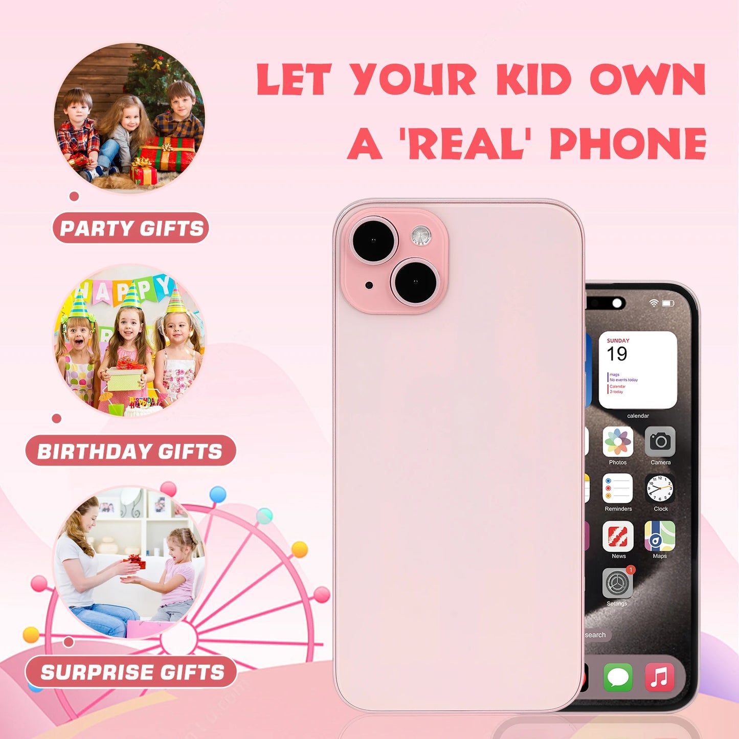 Dummy Fake Phone Model, Looks Like The Real Phone Compatible with Phone 15 Pink, for Cell Phone Store Display