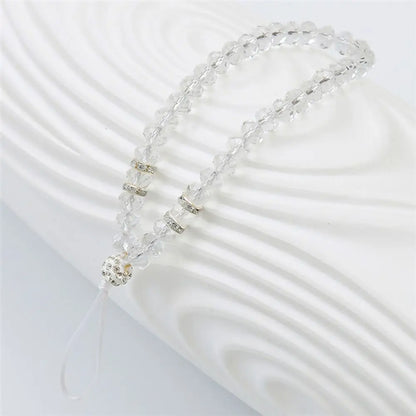 Beads Wrist Strap Phone Charm Hand Wrist Lanyard Mobile Phone Chain Crystal Phone Straps Mobile Phone Straps Phone Lanyards