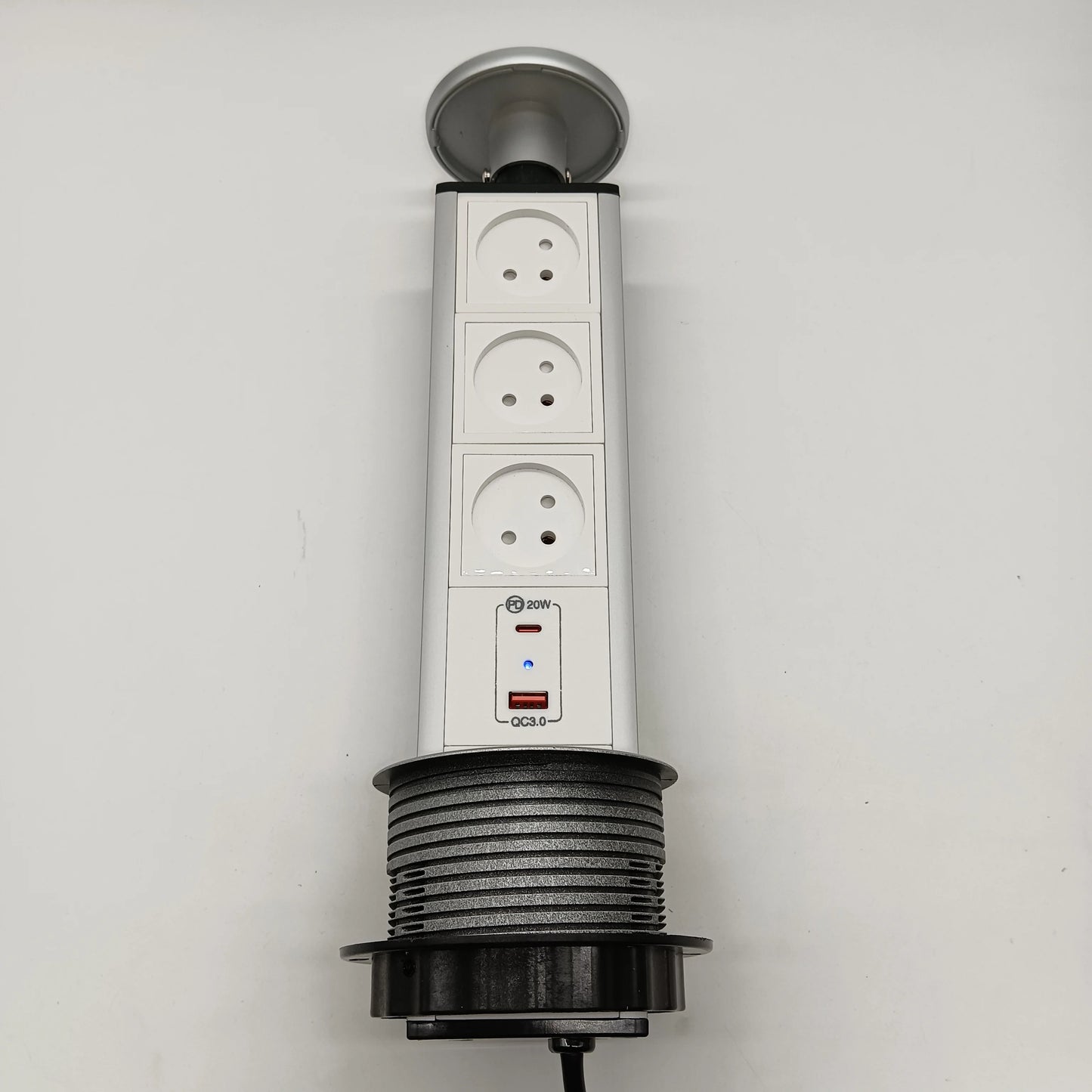 Pop up the socket; Embedded desktop socket; 3-digit AC power USB-A/C Supercharging PD 20W; Used for conference desks, kitchen an