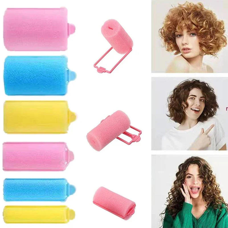 12pcs/lot Sponge Foam Hair Rollers Soft Household DIY Styling Curlers Cushion Rollers Travel Salon Styling Hairdressing Tools