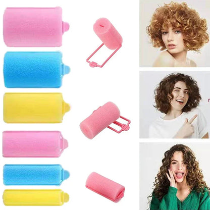 12pcs/lot Sponge Foam Hair Rollers Soft Household DIY Styling Curlers Cushion Rollers Travel Salon Styling Hairdressing Tools