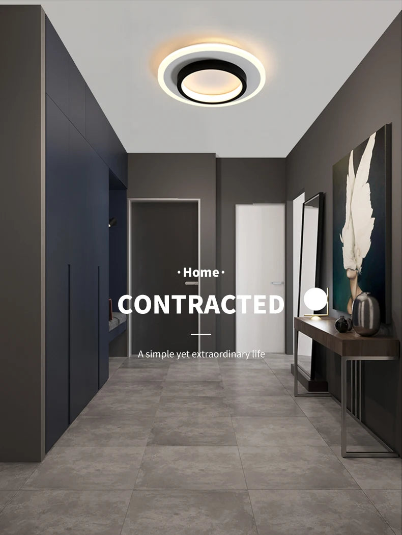 Modern Minimalist Decorative Ceiling Ceiling Lamp Bedroom Living Room Kitchen Aisle Interior Creative LED Round Lighting Lamps