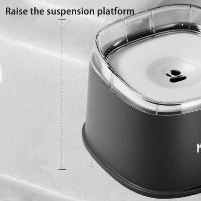 Non-Wetting Mouth Pet Floating Bowl Anti-Tip Spill Proof Pet Water Bowl 2000ML Large Capacity Dogs Slow Drinking Bowl