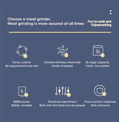 Stainless Steel Electric Chopper Meat Grinder Mincer Blenders For Kitchen Food Processor Multifunctional Kitchen Food Shredder