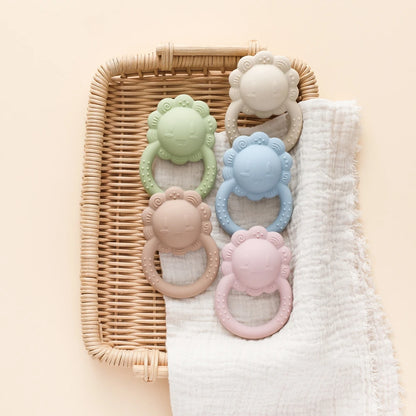 Baby Toys Silicone Teether Food Grade Rattle Toys Baby 0-12 Months Sensory Toys Silicone Lion Hand Bell Silicone Teething Rattle